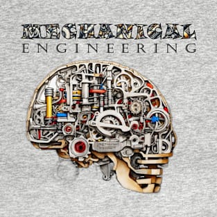 Mechanical Engineering - Inside Skull [Black Text Version] T-Shirt